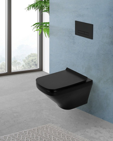 Унитаз подвесной безободковый BelBagno SELA BB3201CHR-MB без сиденья