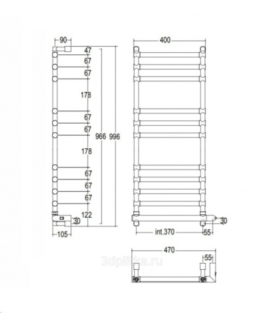 Полотенцесушитель электрический Margaroli Sole 5643711OBNB