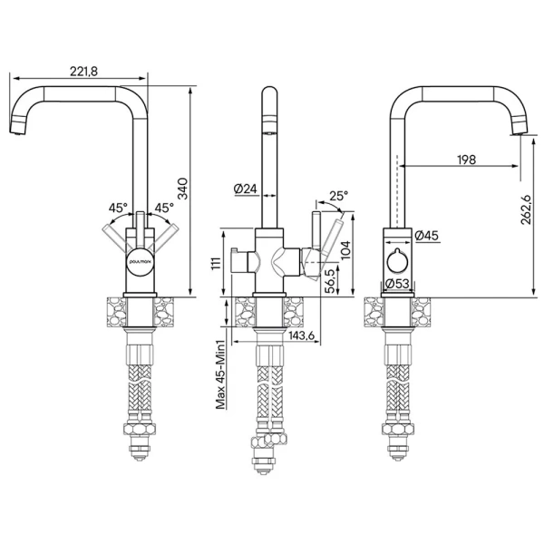 Смеситель для кухни с подключением к фильтру  Paulmark Logas Lo213021-331
