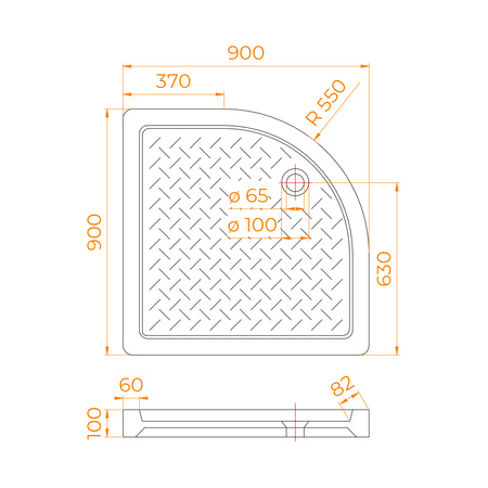 Душевой поддон (90х90) RGW CR/R-099 19170499-01