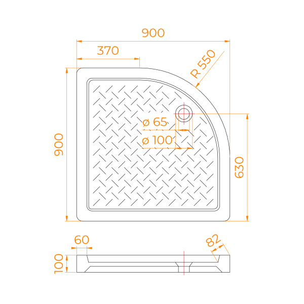 Душевой поддон (90х90) RGW CR/R-099 19170499-01