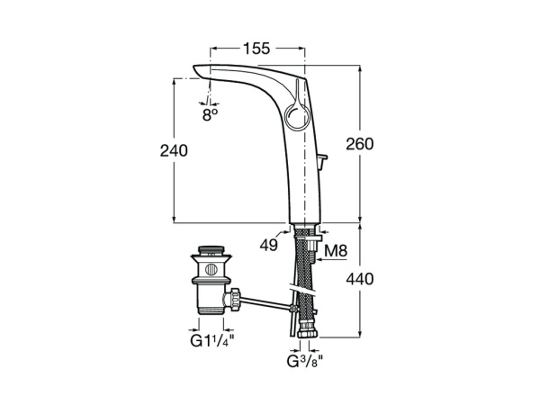 Смеситель для раковины Roca Insignia 5A343AC00