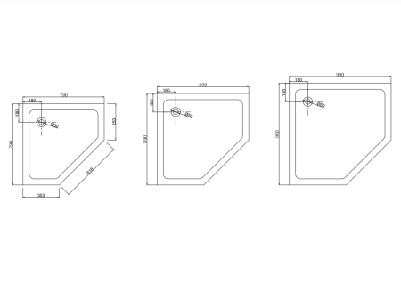 Душевой поддон акриловый Taliente 80x80 PTA-08083