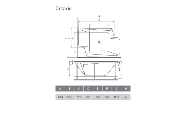 Акриловая ванна (190х125) Vayer Ontario Гл000006815 Акриловая ванна (190х125) Vayer Ontario Гл000006815