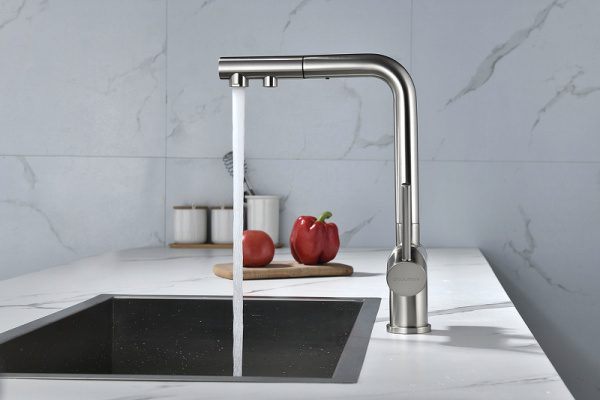 Смеситель для кухни с подключением к фильтру  Paulmark Serpentine Se213222-NI