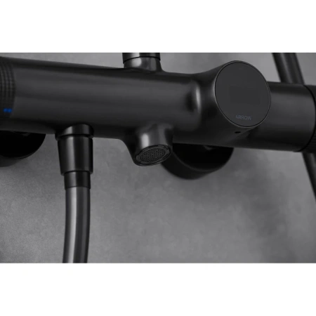 Душевая система с изливом Arrow AMG13S36DG черный