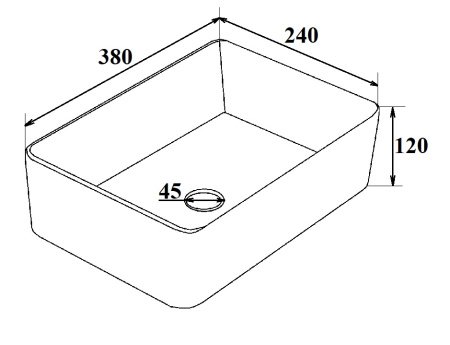 Раковина Runo мебельная 38*24 прямоугольный мини DUO (00-00001356)