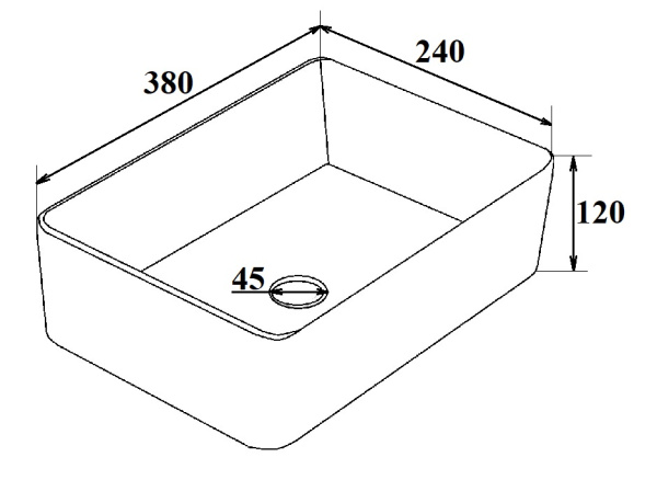 Раковина Runo мебельная 38*24 прямоугольный мини DUO (00-00001356)