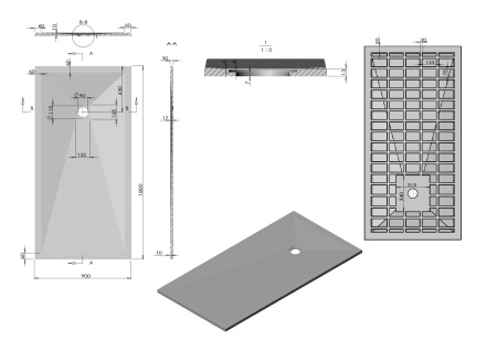 Душевой поддон из искусственного камня (180х90) Vincea VST-4SR9018W, белый матовый