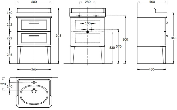 Тумба под раковину Kerama Marazzi Pompei PO.N.60.2\CAM