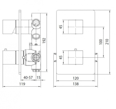 Смеситель для душа термостатический Bossini Cube Z00061.030 хром