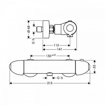 Термостат для душа  Hansgrohe Ecomax 13356000