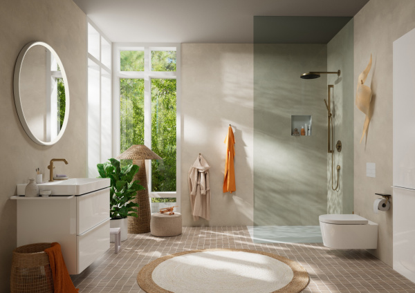 Держатель туалетной бумаги с полкой Hansgrohe AddStoris 41772140 шлифованная бронза