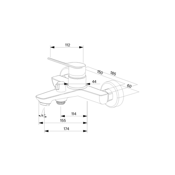 Смеситель для ванны Milardo Enjoy ENJSB00M02