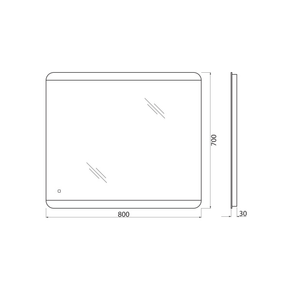 Зеркало BelBagno SPC-CEZ-800-700-LED-TCH