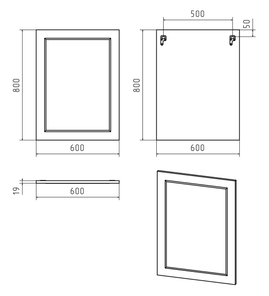 Зеркало (60х80) Misty Лейла 60 П-Лей02060-011