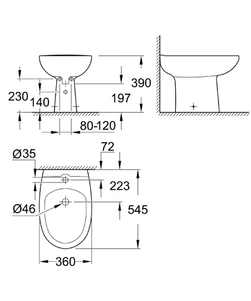 Напольное биде Grohe Bau Ceramic 39432 000 (39432000)