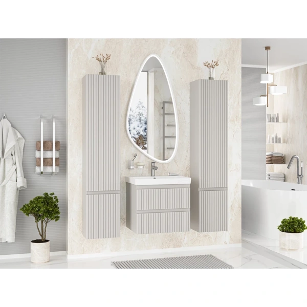 Тумба под раковину 60 Brevita Victory VIC-09060-0302Я без раковины, серый кашемир