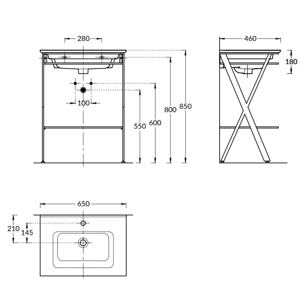 Консоль под раковину Kerama Marazzi Piano Next PIA.N.65\BLK
