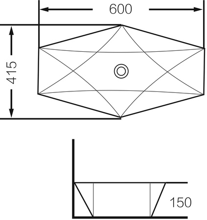 Раковина накладная (60х41,5) Grossman  GR-3030, белый