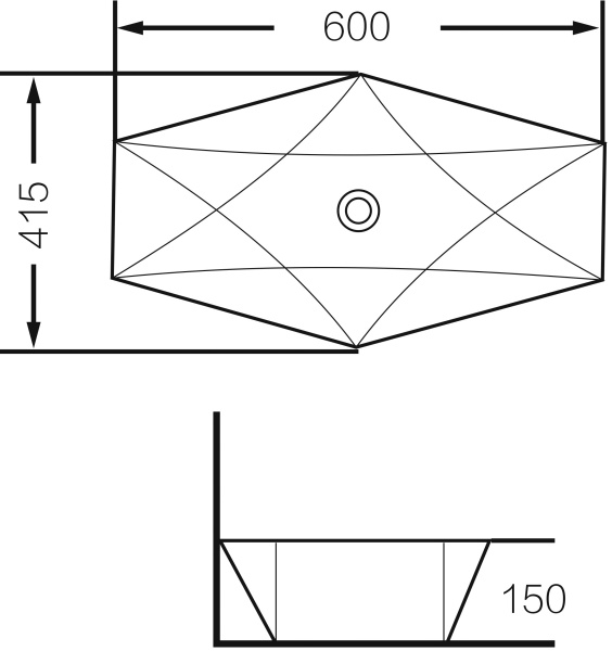 Раковина накладная (60х41,5) Grossman  GR-3030, белый