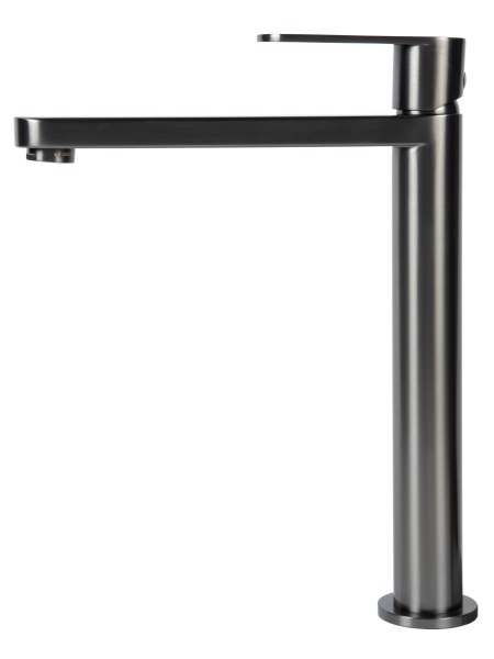 Смеситель для накладной раковины однорычажный высокий Agger Sweet A2712155 оружейная сталь матовая