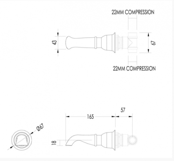 Излив одинарный Devon & Devon Antique AD11147