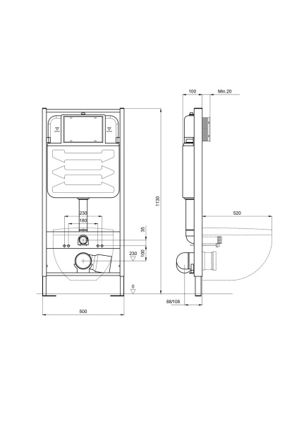 Комплект унитаза с инсталляцией  SET AQUATEK ВЕГА cmp-013