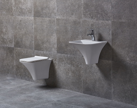 Подвесной безободковый унитаз с функцией биде с сиденьем микролифт beWash Ladoga 54303601