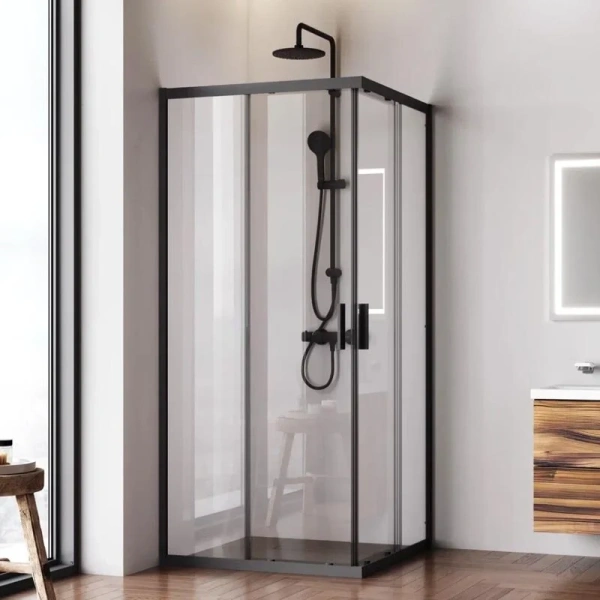 Душевой уголок (90х90) Am.Pm Gem W90G-403-9090BT черный матовый