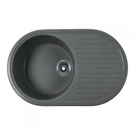 Кухонная мойка овальная, серая Rossinka RS74-46RW-Gray