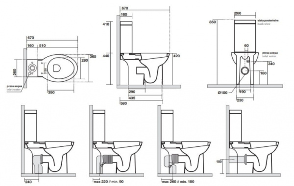 Унитаз-компакт напольный Kerasan Bit 441701bi