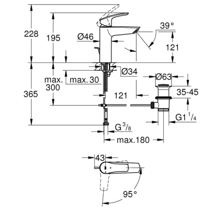 Смеситель для раковины с донным клапаном Grohe Eurosmart CoolStart  23393 30E (2339330E) хром 