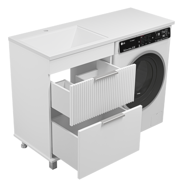 Тумба с раковиной под стиральную машину 60 Brevita Enfida УТ000016086