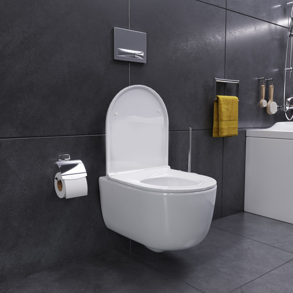 Подвесной унитаз безободковый с сиденьем микролифт Damixa Sirius DX86C1700SC