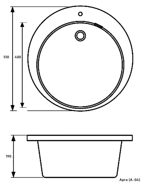 Кухонная мойка Whinstone Арго (A04) серый 41246