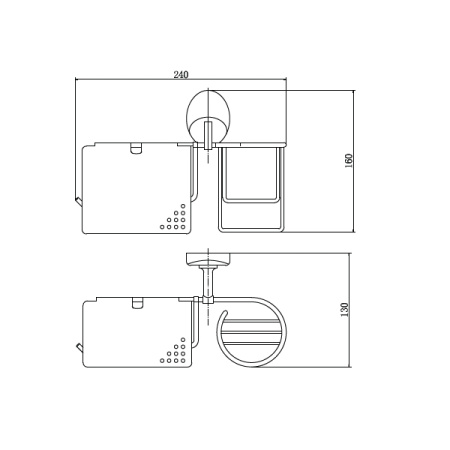 Бумагодержатель с крышкой и пеналом под освежитель воздуха FASHUN A1603-1