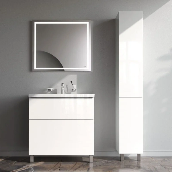 Тумба с раковиной 80 см Am.Pm Gem M90-FSX0802WG-WCC0802WG белый глянец