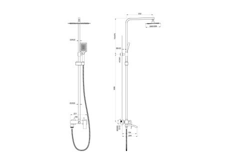 Душевая система WONZON & WOGHAND FIT, брашированное золото WW-88739009-BG