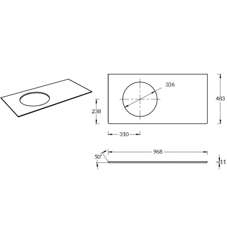 Столешница под раковину Kerama Marazzi Cono Onice CO2.1.VT277\97