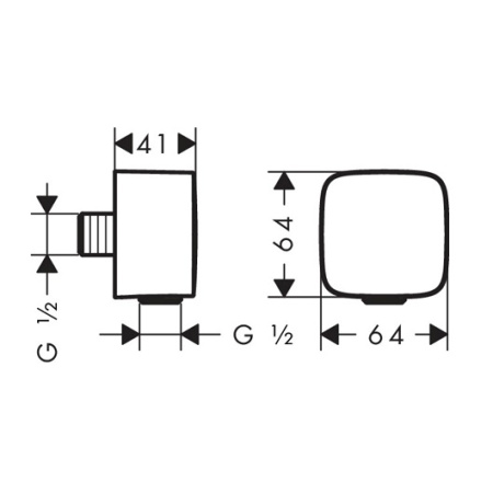 Шланговое соединение Hansgrohe Fixfit S 26457000