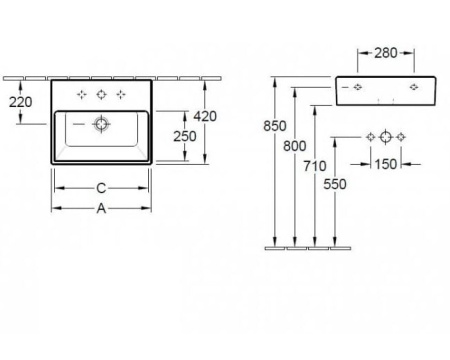 Раковина 60x42 Villeroy&Boch Memento 51336LR1