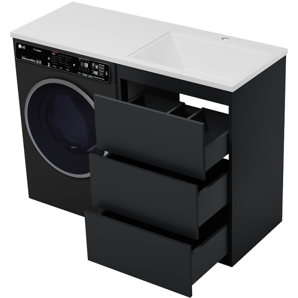 Тумба с раковиной под стиральную машину Brevita Grafit 60 УТ000015422