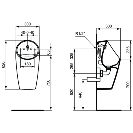 Писсуар Ideal Standard SPHERO MAXI E183201