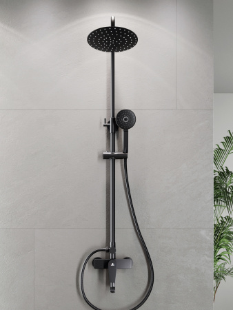 Душевая система смеситель с изливом Agger Brilliant A0393344 черный