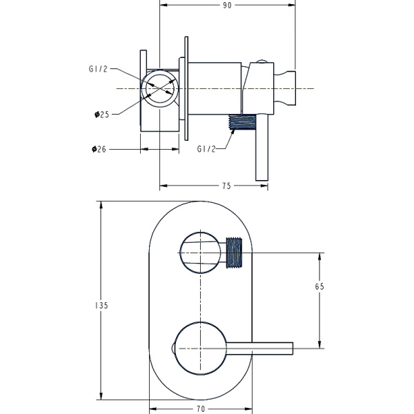 Смеситель встраиваемый ESKO с гигиеническим душем (SMH 11)