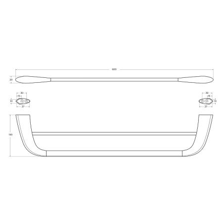 Полотенцедержатель двойной CEZARES LINER-THD-60-01