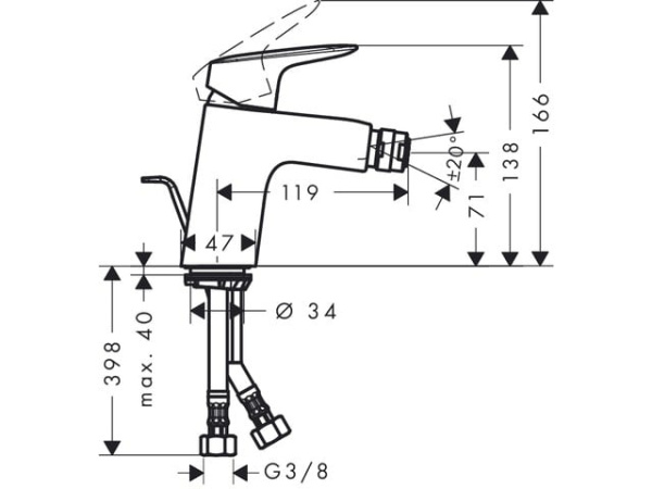 Смеситель для биде HANSGROHE Logis 71204000 Смеситель для биде HANSGROHE Logis 71204000