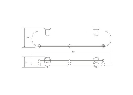 Полка стеклянная с бортиком WasserKraft Main 9244