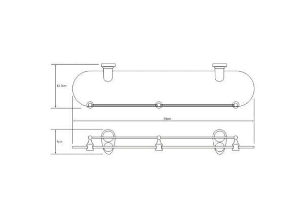 Полка стеклянная с бортиком WasserKraft Main 9244